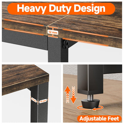 Aquzee TV Stand, 125 cm TV Stand Cabinet, 3 Tier Wooden TV Console Table Unit with Storage