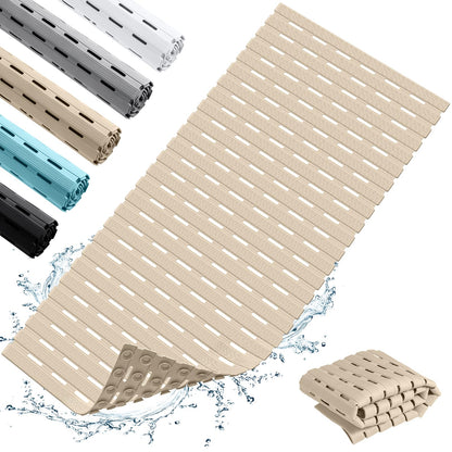 OTHWAY Non Slip Shower Mats, 43 x 93CM Shower Mats for Inside Shower, Soft TPE Bath Mat for Tub Non Slip, Anti Slip Shower Floor Matwith Suction Cups