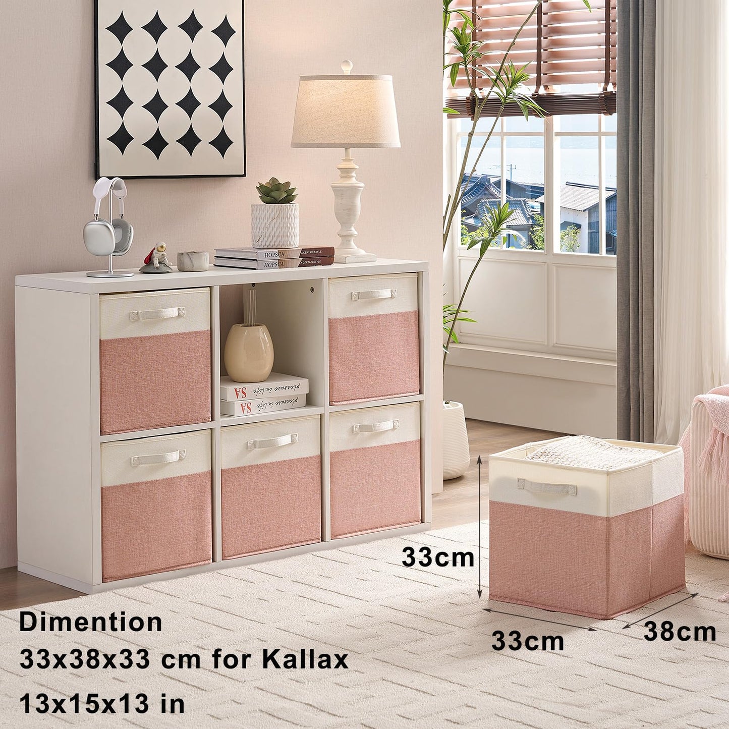 Mangata Cube Storage Boxes 33x38x33 cm, Large Fabric storage baskets for Storage Cube Units, Clothes Bins, Baskets, Chests,Toys