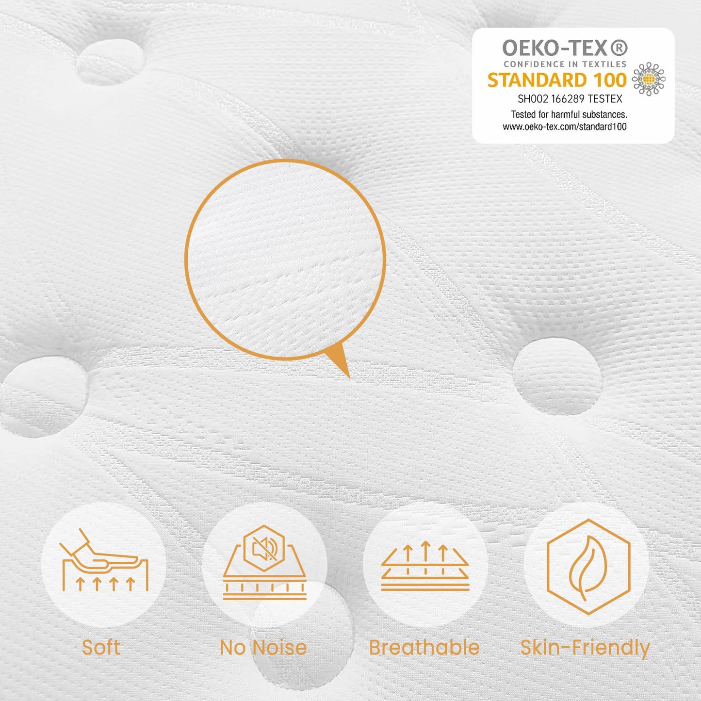 TeQsli Small Double Mattress 4FT Memory Foam Spring Hybrid Mattress 27CM