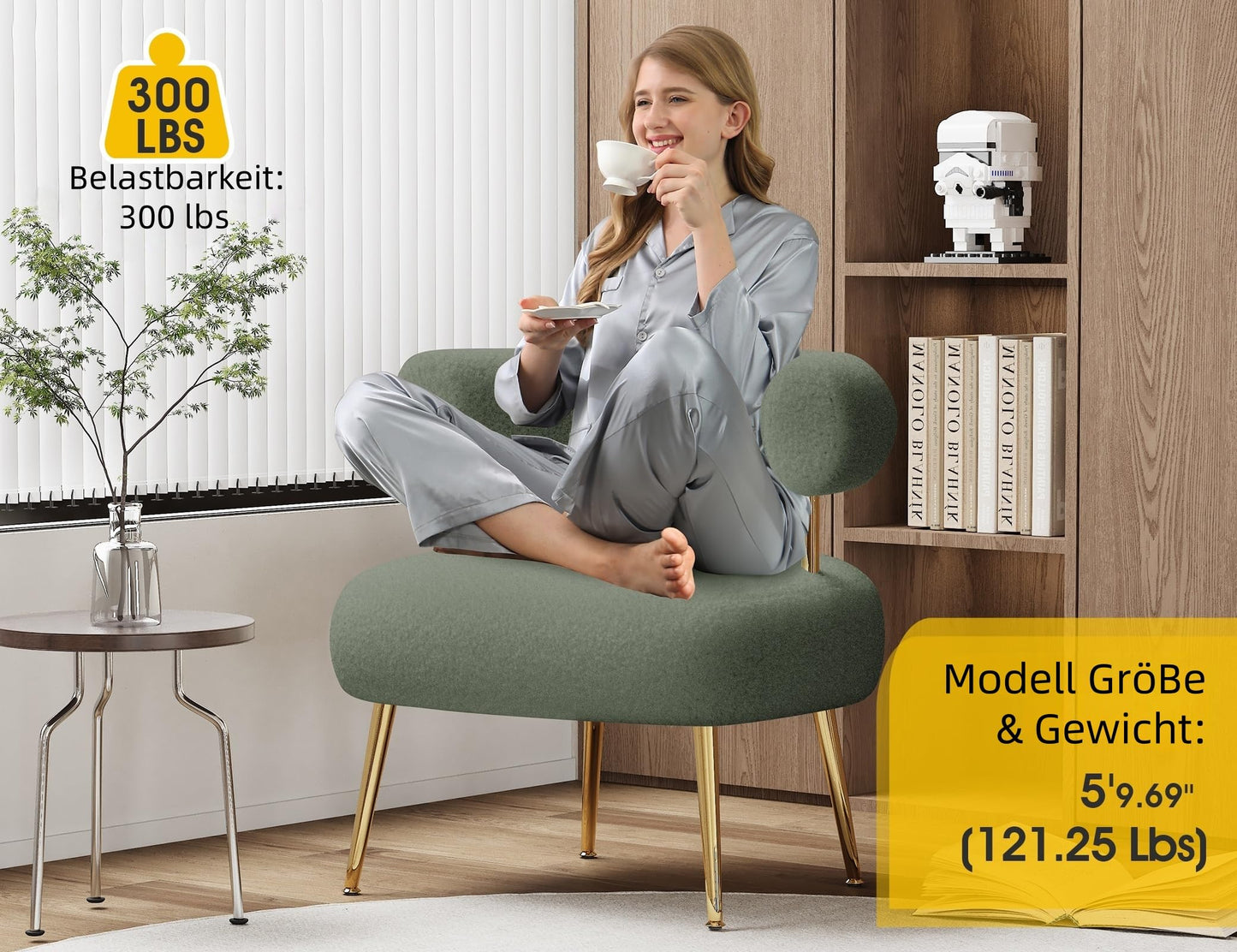 VANTEN Armchair, Dressing Table Chair, Cosy for the Armchair, Living Room, as Stool Dressing Table or Teddy Chair