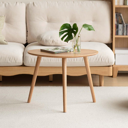 YESWOOD Solid Wood Coffee Table with Pebble Shape Oval Top, Modern Tea Table for Living Room, Bedroom,Balcony,Home Office