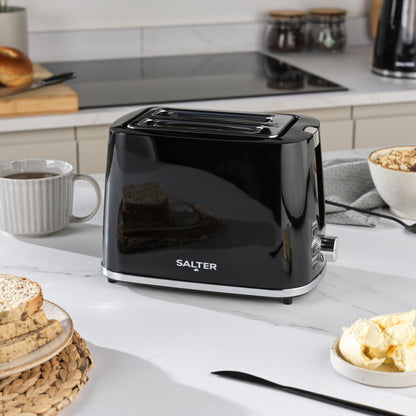 Salter COMBO-9133 Deco Kettle and Toaster Set  Rapid Boil 3 kW Kettle With Removable Limescale Filter, 2-Slice Wide Slot Electric Toaster, Crumb