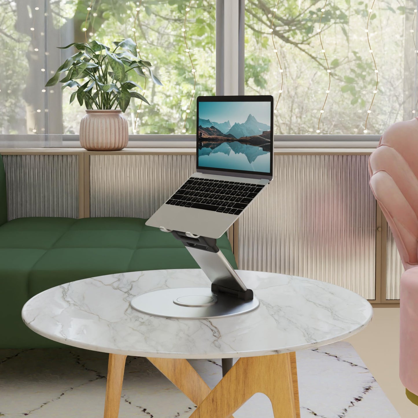 Desire2 Sit Stand Supreme 360, 10-17.3 inch Laptop Stand, Height Adjustable up to 50cm, Quick Release, Aluminium, Silicone Pads