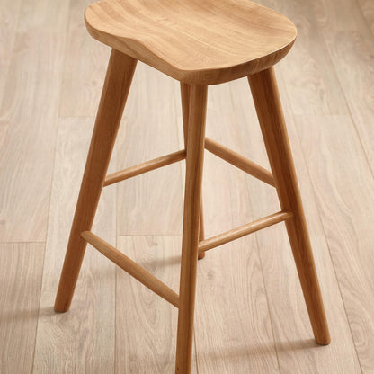 Julian Bowen Mulu Bar Stool, Solid Oak - H66 x W45 x D39.5cm