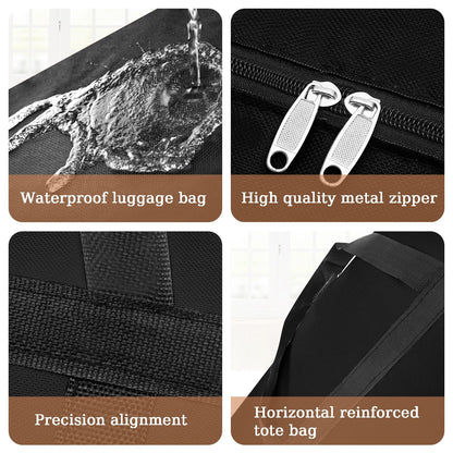4 Pack 125L Large Storage Bags with Zips, Waterproof 600D Oxford Moving Bags, Clothes Storage Bag for Duvets, Laundry, House Garden, Underbed Storage