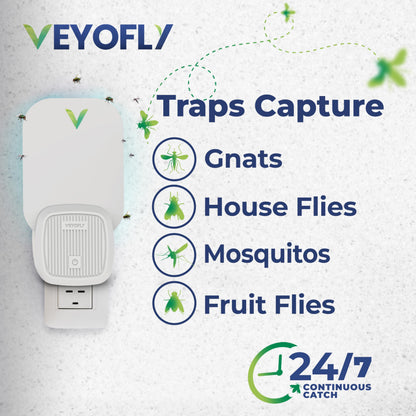 Fly Catcher Indoor, Fly Trap Indoor, (4 Device + 12 Refills) Fruit Fly Traps for Indoors, Gnat Traps for House Indoor, Bug Killer, Fly Trap, Plug in