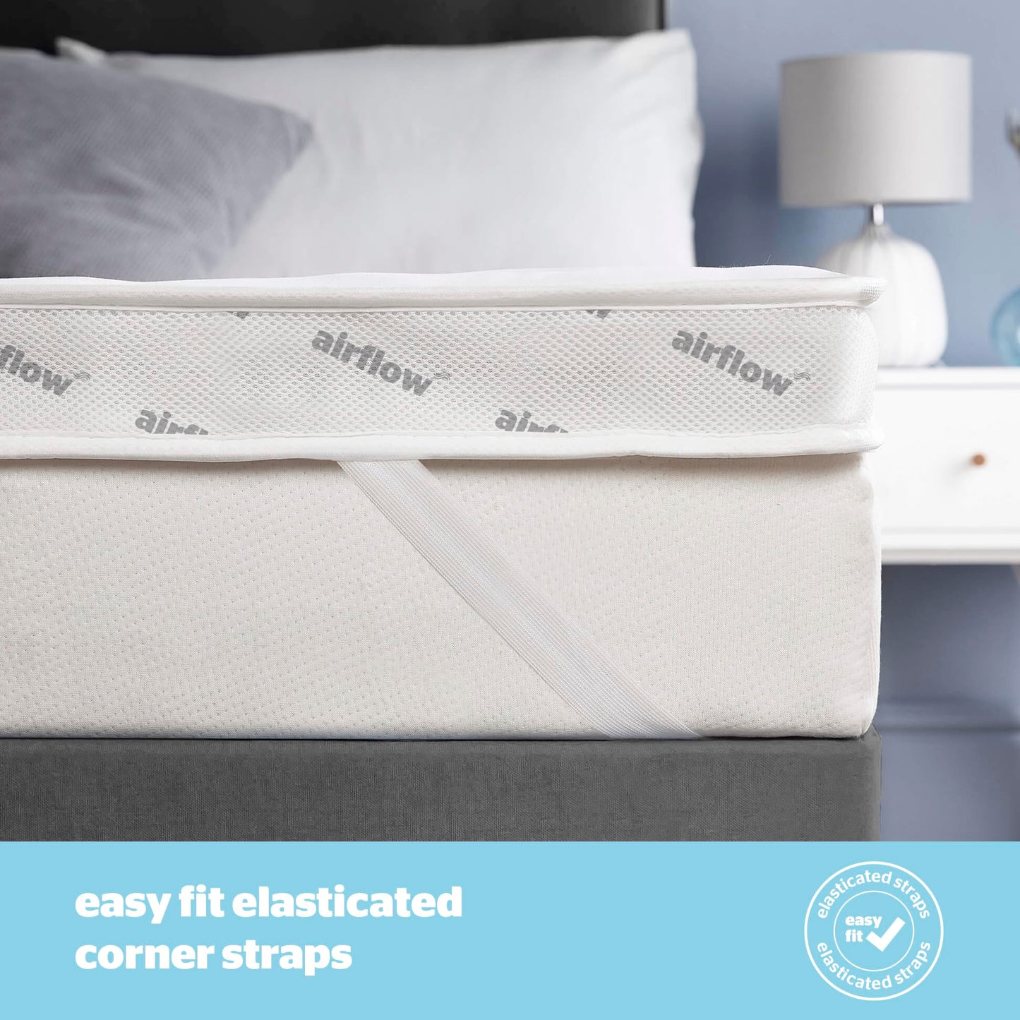 Silentnight Airflow 800 Single Mattress Topper - Extra Thick Deep Fitted Mattress Enhancer with 8cm Thick Cushioning, Mesh Sides to Increase Airflow
