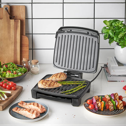 George Foreman Immersa Medium Electric Grill [Removable Control Panel allows grill machine to be fully washable & dishwasher safe, Energy saving,