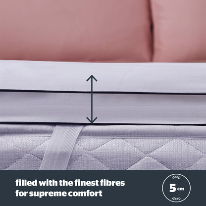 Silentnight Hotel Collection Mattress Topper Super King - Luxury Soft Silky Comfortable 5cm Thick Deep Mattress Protector Pad Cover with Deep Fit