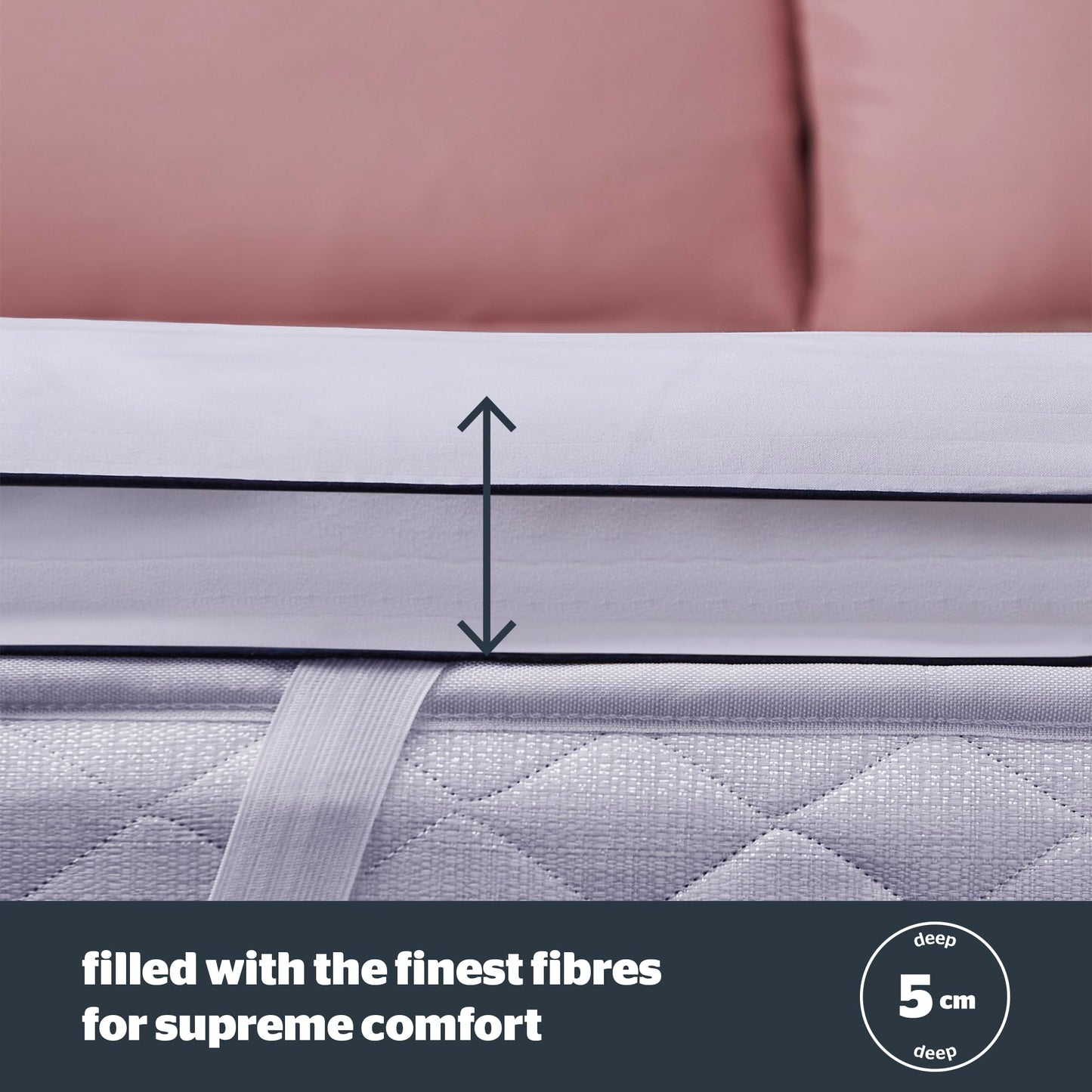Silentnight Hotel Collection Mattress Topper King Size - Luxury Soft Silky Comfortable 5cm Thick Deep Mattress Protector Pad Cover with Deep Fit