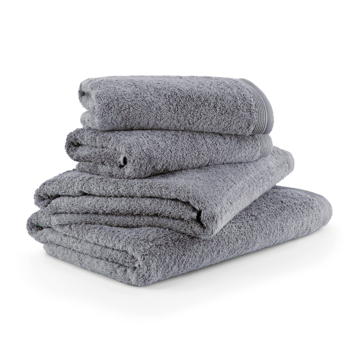 M?ve Superwuschel Towel Set, 2 bath towels 80 x 150 cm & 2 hand towels 50 x 100 cm, Made in Germany, 100% cotton, stone