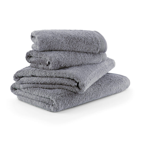 M?ve Superwuschel Towel Set, 2 bath towels 80 x 150 cm & 2 hand towels 50 x 100 cm, Made in Germany, 100% cotton, stone