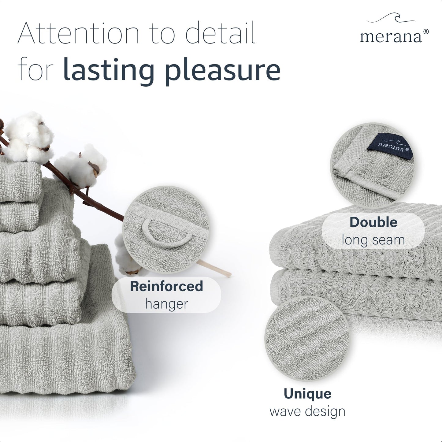 Merana OSLO towel set | quick-drying, soft & lint-free | terry luxury quality | 100% cotton terrycloth | OEKO-TEX | 590 GSM | guest & face towel