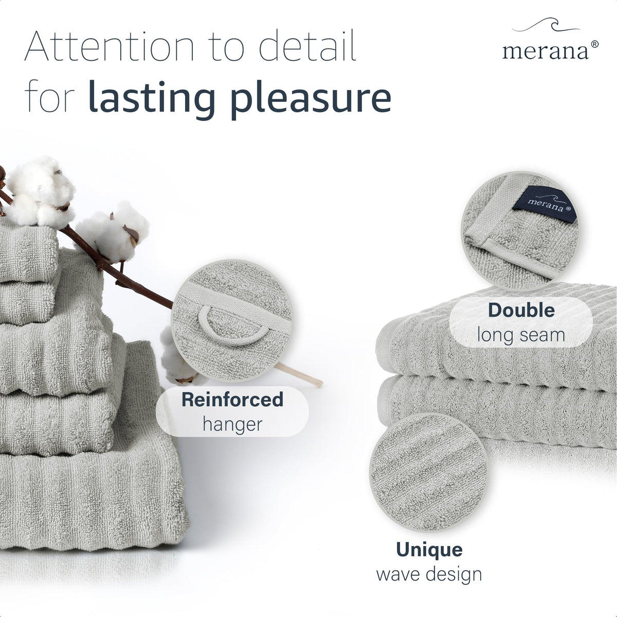 Merana OSLO towel set | quick-drying, soft & lint-free | terry luxury quality | 100% cotton terrycloth | OEKO-TEX | 590 GSM
