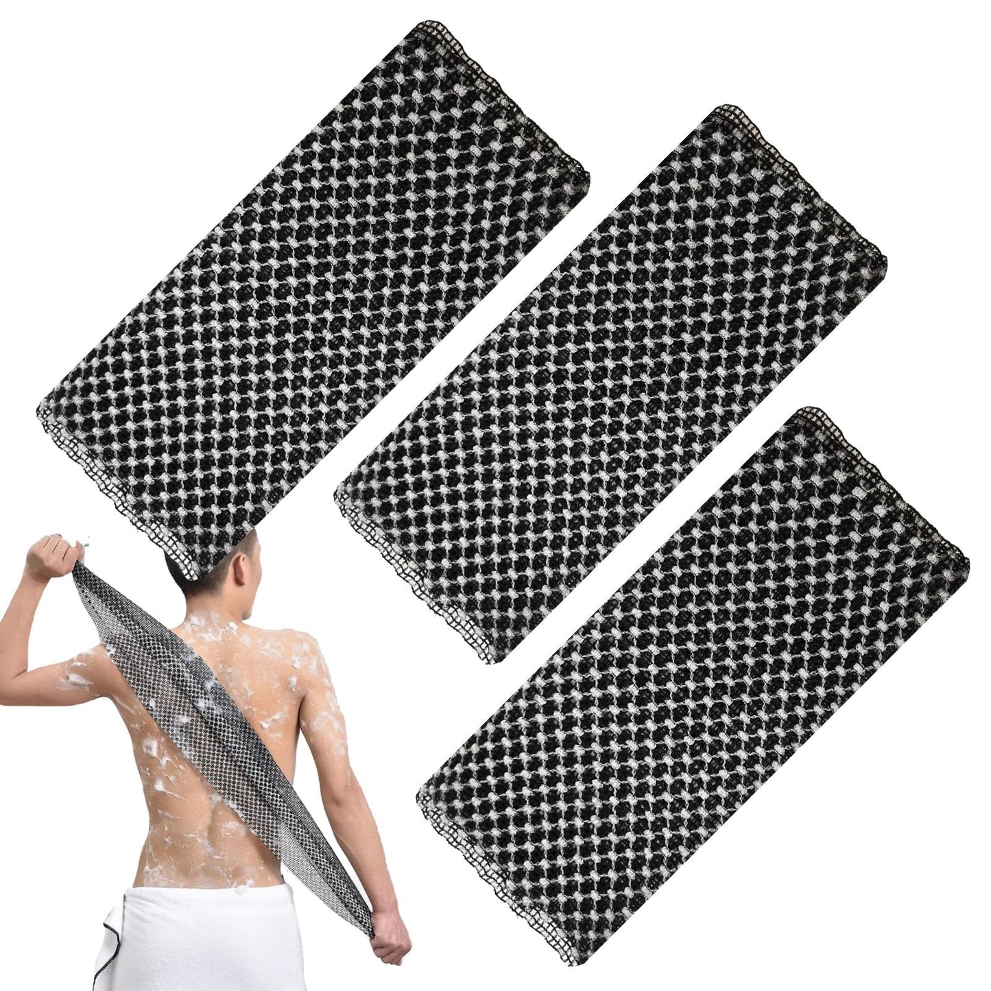 soitzhoc 3 pcs japanese exfoliating shower towel | exfoliating towel, Extra-Long Towel | Suitable for Sensitive and Rough Skin