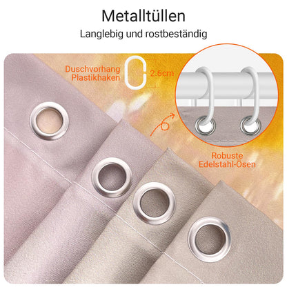 Lerores Shower Curtain, 220 x 200 cm, Yellow Duck, Weighted Hem, Anti-Mould Textile, Water-Repellent