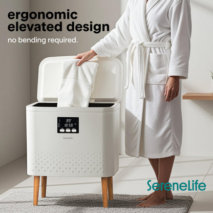 SereneLife Towel Warmer 20L Bucket – Wi-Fi Heater, Large Capacity Hot Spa & Blanket Warmer with Auto Shut Off, Energy Efficient, White