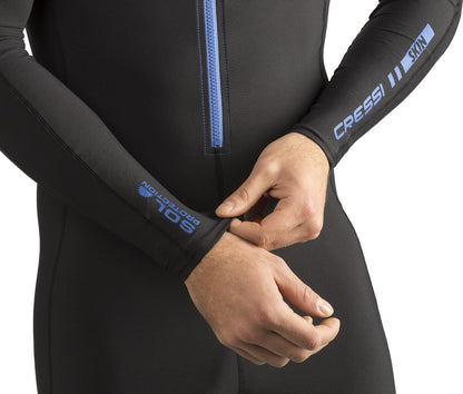 Cressi Men's 1mm One piece wetsuit Skin, Black Blue, XL/5