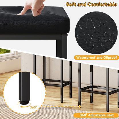 YMYNY 66cm Bar Stools Set of 4 - PU Leather Breakfast Bar Stools, HBS513B-2