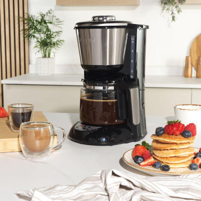 Salter Digital Filter Coffee Machine  1.25L, Keep Warm Function, Strength Control, Digital Display, Programmable Timer, Auto Shut-Off, Water Level