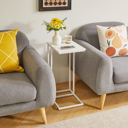 Aibiju Side Table, Sofa End Table, C-Shaped Side Table for Living Room, Bedroom, Balcony, Simple Structure, Stable