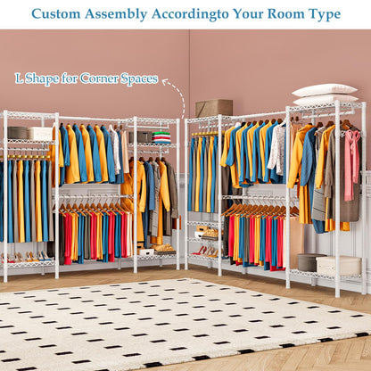 KZOBYD Expandable Clothes Rail Rack, Length 70.2-88.2 inch (White)