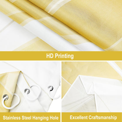 GCIREC Shower Curtain, 90x180cm, Modern Abstract Yellow White Ombre Striped Minimalist Art Waterproof Fabric Machine Washable Bathroom Curtain with