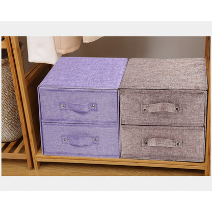 YINGGG Fabric Storage Box Storage Bins with Handle Drawer Organiser with Lid Folding Storage Bins Box Containers for Socks, Underwear, Bras, Ties