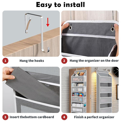 Goodaily Over Door Organiser, Dark Grey Non-Woven Hanging Storage