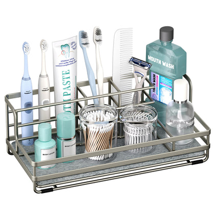 HapiRm Toothbrush and Toothpaste Holder with Instant Drying Stone, 5 Slots