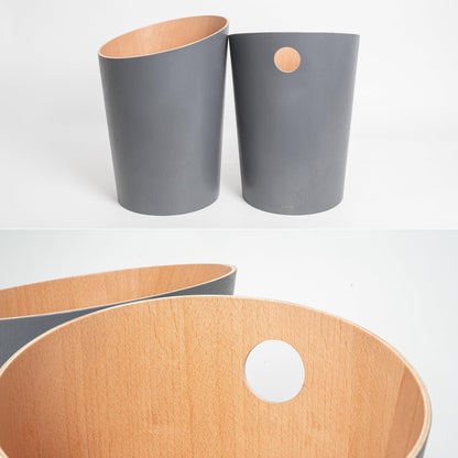 Kazai. Design Paper Bin 'Bennet' | Unique Waste Paper Basket for Office, Bedroom, Children's Room, and More | Office Bin Made of Real Wood Veneer |