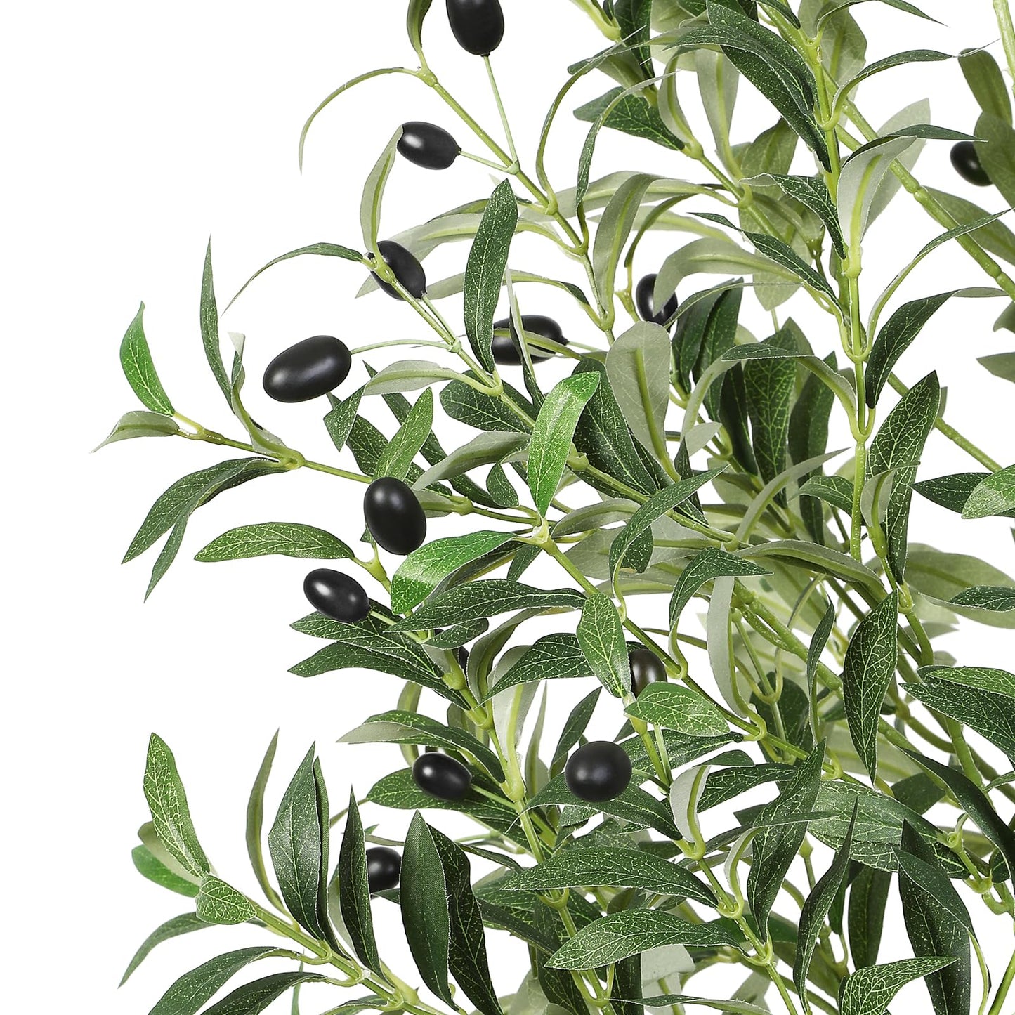 Alupssuc 5FT Olive Tree Artificial, Faux Olive Tree with White Pot, Fake Olive Tree Indoor Outdoor with Natural Wood Trunk & Lifelike Fruits, Perfect
