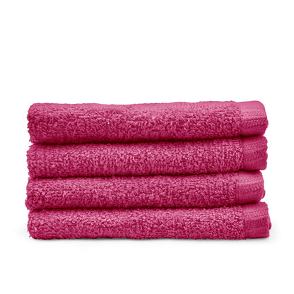 Catherine Lansfield Quick Dry Cotton 30x30 cm 4 Pack Face Cloths Hot Pink