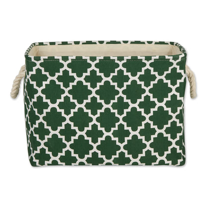 DII Polyester Container with Handles, Lattice Storage Bin, Medium, Hunter Green