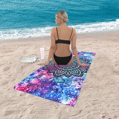 Microfibre Beach Towel 71"X32" Quick Dry Lightweight 2 Pcs Sand Free Extra Large Thin Towels Travel Essentials For Adults Womens Swim Bath