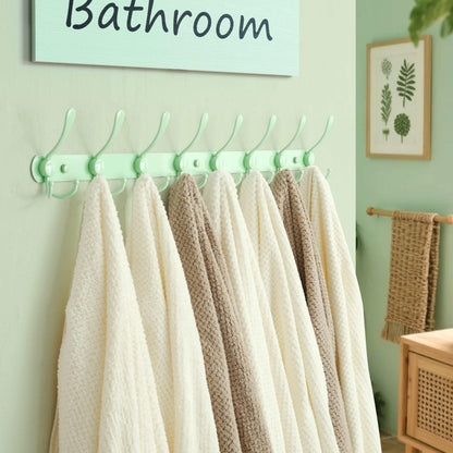 Dseap Coat Rack Wall Mount - 74cm Long 8-Tri-Hooks Heavy Duty Coat Hanger Rail Wall Hooks for Hanging Coats Hats Clothing Clothes Purse Mudroom