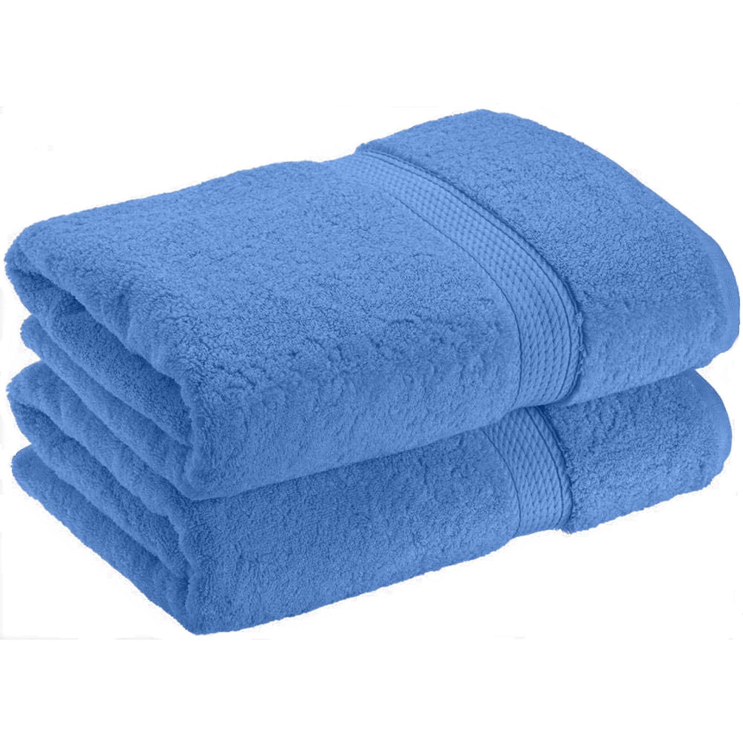 NAUSHA 2 x Super Large Bath Sheets Towels 100% Egyptian Cotton 600 GSM (Cobalt)