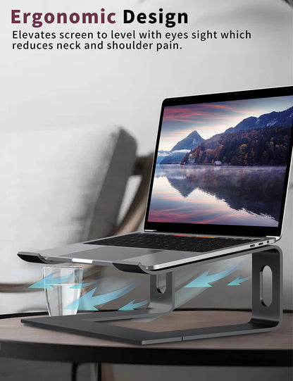 ALASHI Laptop Stand for Desk, Aluminum Computer Riser, Ergonomic Notebook Holder, Detachable Metal Laptops Elevator
