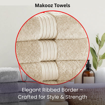 Makooz Premium 700 GSM Hand Towels for Bathroom 2 Pack – 100% Natural Ring-Spun Egyptian Cotton – Luxurious Ultra Soft, Quick Dry, Absorbent
