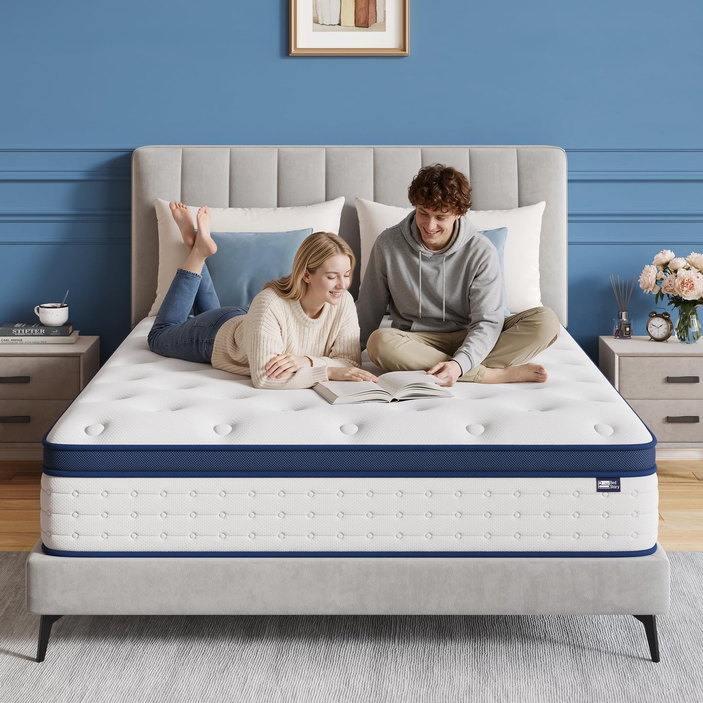 BedStory Single Mattress 3FT, 10.3 Inch Hybrid Mattress, 7-Zone Mattress with Breathable Foam and Individually Pocket Sprung Firm- Extra Lumbar