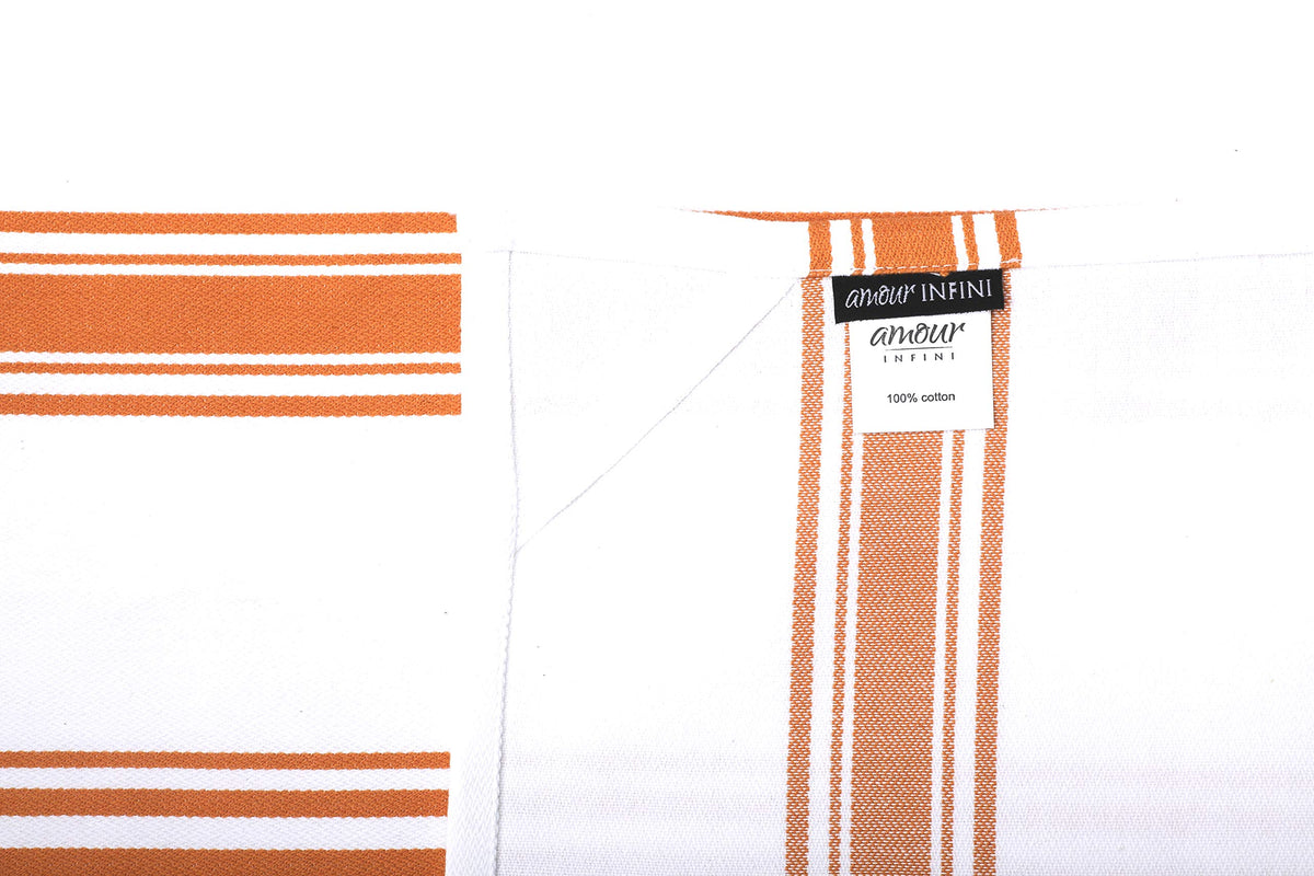 AMOUR INFINI Classic Vintage Stripe Kitchen Dish Towels | 4 Pack | 50 x 70 cm | Multi-use Kitchen Towels With Hanging Loop |100% Ring Spun Premium