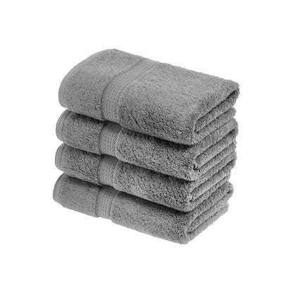 Superior 900 Gram 100% Premium Long-Staple Combed Cotton 4-Piece Hand Towel Set, Charcoal