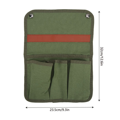 Alomejor Camping Chair Armrest Storage Bag with 3 Pouch Side Pocket for Outdoor Hiking (Military Green)