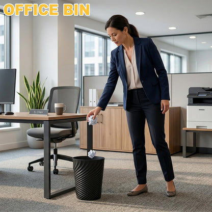 Xtrillogen 3PCS Plastic Waste Paper Bin,8L Small Bin with Threaded Texture,Slim Round Rubbish Waste Paper Basket,Trash Can for