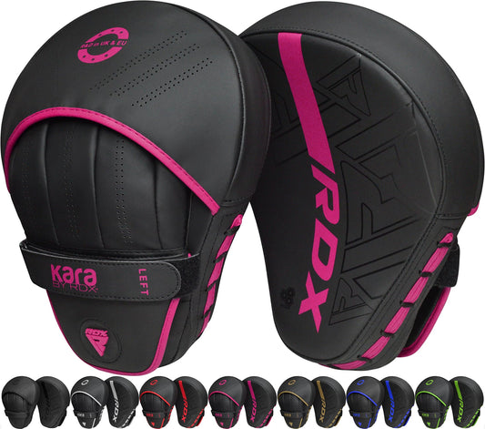RDX Boxing Pads Curved Focus Mitts, Maya Hide Leather KARA Hook and jab Training Pads, Adjustable Strap Ventilated, MMA Muay Thai Kickboxing Coaching
