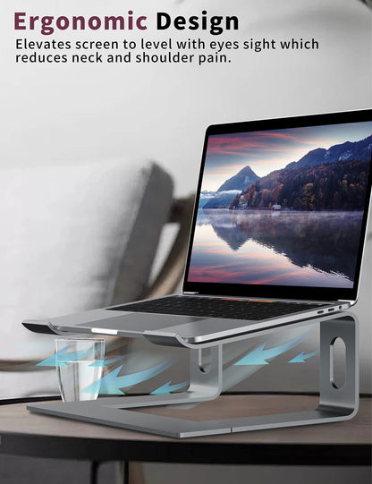 ALASHI Laptop Stand for Desk, Aluminum Computer Riser, Ergonomic Notebook Holder, Detachable Metal Laptops Elevator