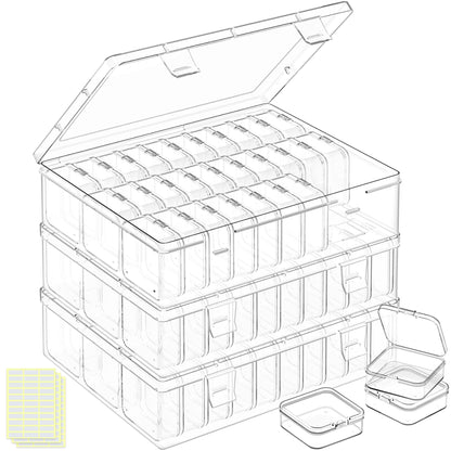LINYAPRY Bead Organiser Box, 93Pcs Small Bead Storage Containers Plastic Cases with Hinged Lid