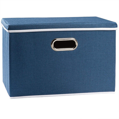 Prandom Storage Boxes with Lids Large,Collapsible Linen Fabric Storage Box,Decorative Bins,Really Useful Box,Clothing