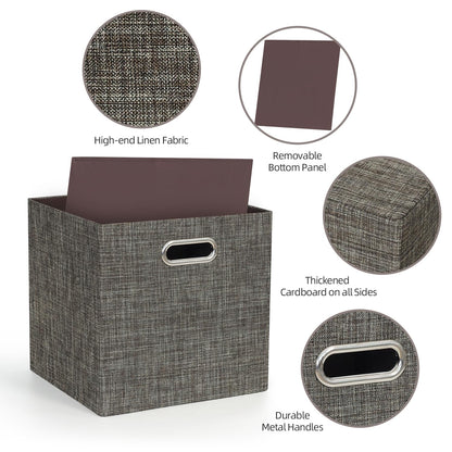 Posprica Storage Basket Bins,13×13 Foldable Storage Boxes Containers for Closet Organizer Shelf Cabinet Bookcase,Thick Fabric Drawer with